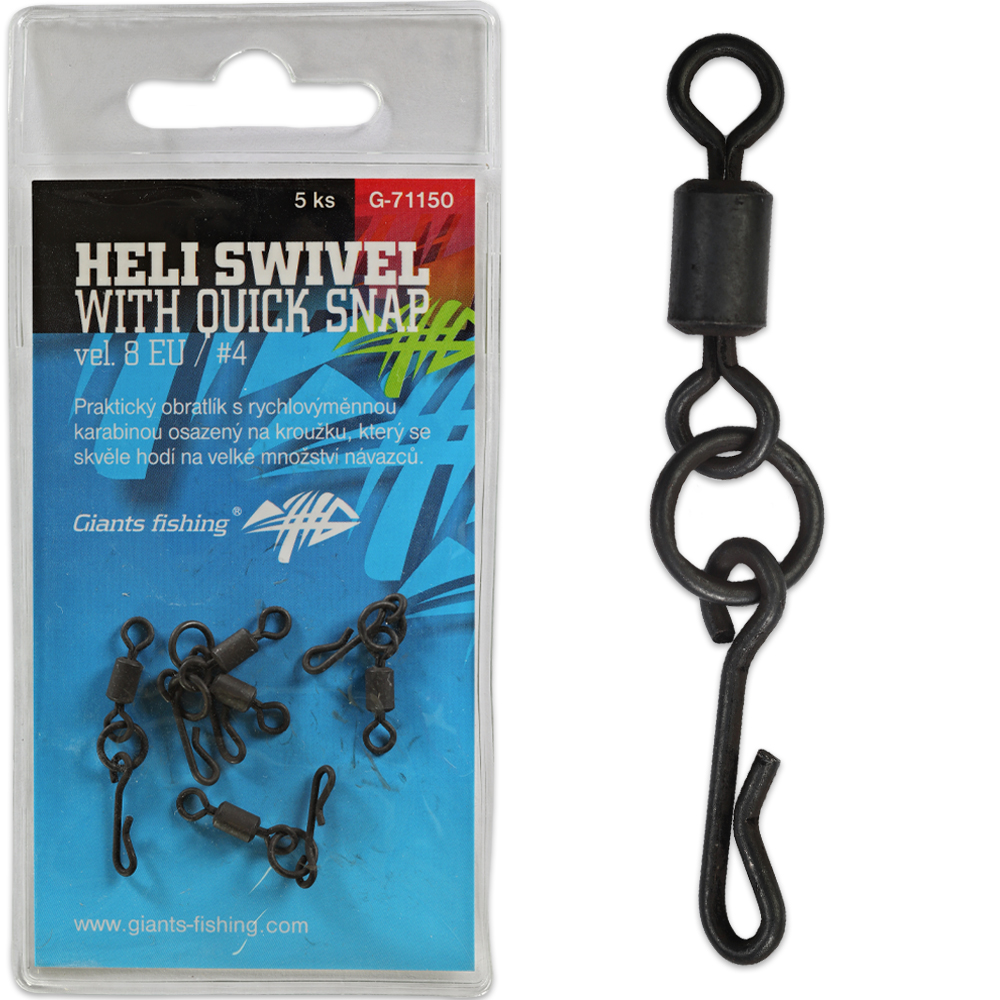 Heli Swivel with Quick Snap, 5db, méret# 4 (EU 8)
