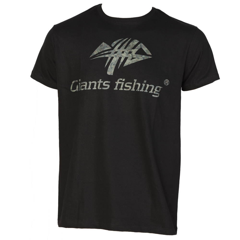 Giants fishing Tričko pánské černé Camo Logo 